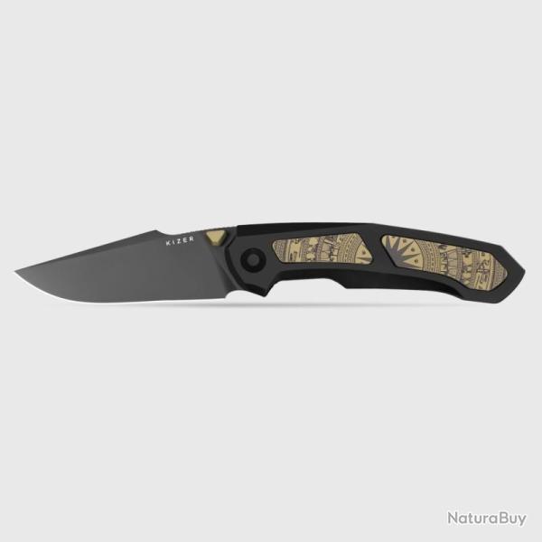Couteau Pliant Kizer Feweed XL Lame Acier S90V Manche Titane Aluminium Frame Lock KI4694A1
