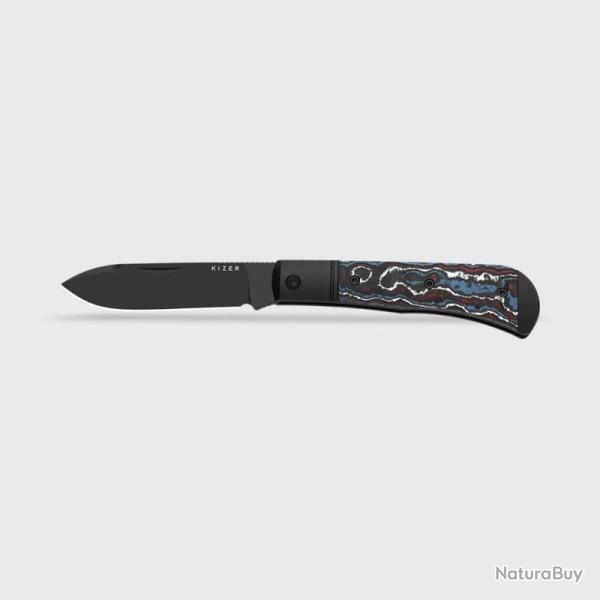 Couteau Pliant Kizer Trestle D Lame Acier S90V Manche Aluminium Fat Carbon Slip Joint KI3760A1