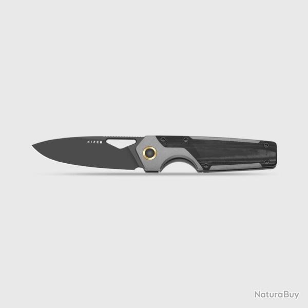 Couteau Pliant Kizer Serpentine Lame Acier Elmax Manche Titane Micarta Frame Lock KI3759FDA2