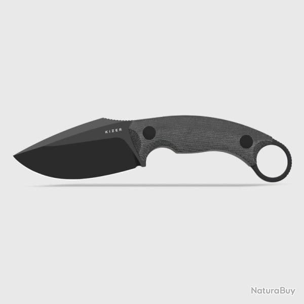Couteau Fixe Kizer Cabox II Lame Acier AEB-L Manche Micarta Noir �tui Kydex KI1128A1