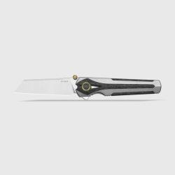 Couteau Kizer Staff Lame Acier S45VN Manche Titane Gris & Fibre de Carbone Frame Lock KI3795A2