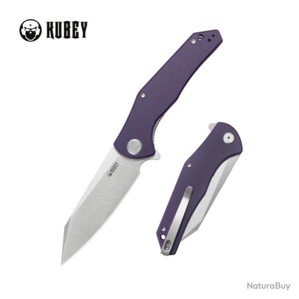 Couteau Pliant Kubey Flash Lame Acier 14C28N Manche G10 Violet Liner Lock KUB158U