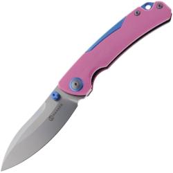 Couteau Maxace Toucan Rose/Bleu Lame 10Cr15CoMoV Manche G10 Linerlock MAXOA052C