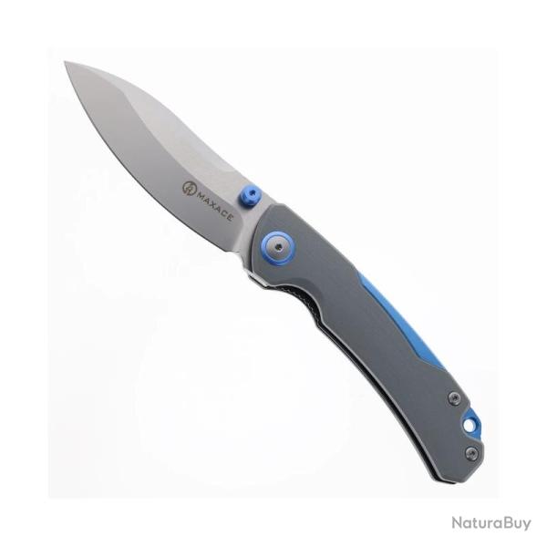 Couteau Maxace Toucan Gris/Bleu Lame 10Cr15CoMoV Manche G10 Linerlock MAXOA052B