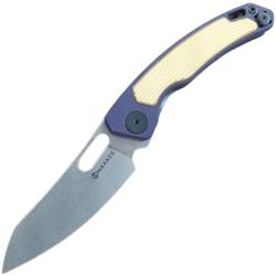 Couteau Maxace Black Mirror S Violet/Jaune Lame Acier 14C28N Manche G10 Linerlock MAXMM522C
