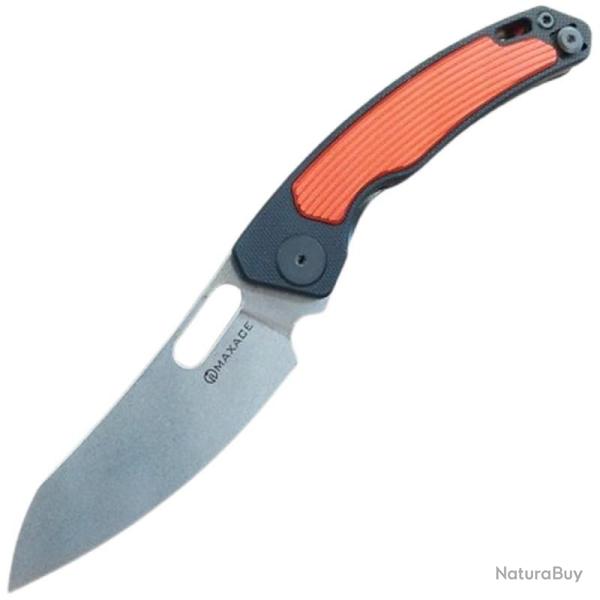 Couteau Maxace Black Mirror S Noir/Rouge Lame Acier 14C28N Manche G10 Linerlock MAXMM522B