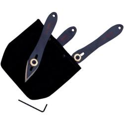 Jeu de 3 couteaux &agrave; lancer Cudeman r&eacute;glables - Noir