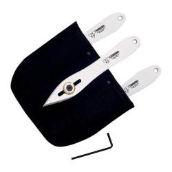 Jeu de 3 couteaux &agrave; lancer Cudeman r&eacute;glables