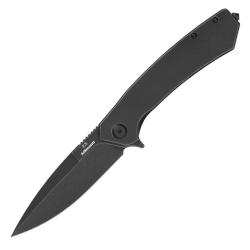 Couteau Ganzo Adimanti Skimen Noir Lame Acier S35VN Manche Titane Framelock Clip GA36842