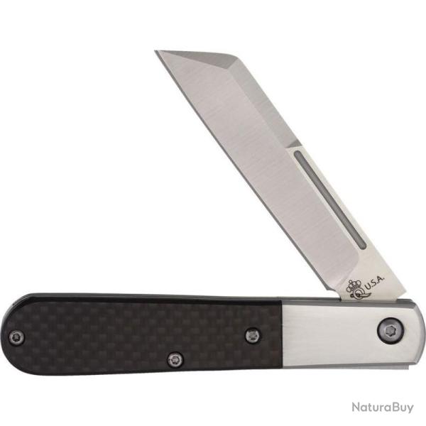 Couteau Pliant Queen Cutlery Large Barlow Lame Acier M390 Manche Fibre de Carbone USA QCF180