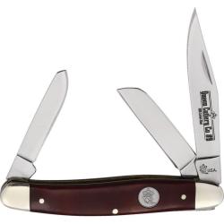 Couteau Pliant Queen Cutlery Stockman Lame Acier Inox Manche Os Lisse Rouge USA QRSB47