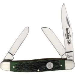 Couteau Pliant Queen Cutlery Stockman Lame Acier Inox Manche Os Vert USA QGPSB47