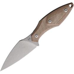 Couteau Mercury Hawky Lame Acier M390 Manche Micarta toile naturelle Etui Cuir Italie MER9HWKNCFC