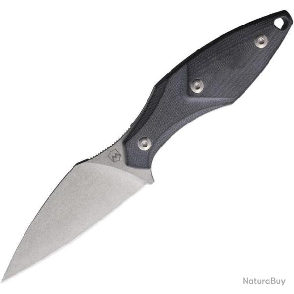 Couteau Fixe Mercury Hawky Lame Acier M390 Manche G10 noir Etui Cuir Italie MER9HWKBKGFC