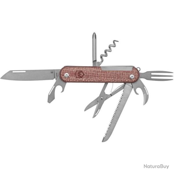 Couteau Multifonctions Mercury Duca 8 Manche Micarta rouge Italie MER9DUCA8RBC