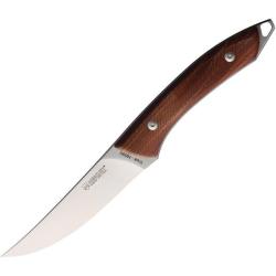 Couteau Fixe Mercury Trek Lame Acier N690 Manche Bois Santos Etui Cuir Italie MER25LSC