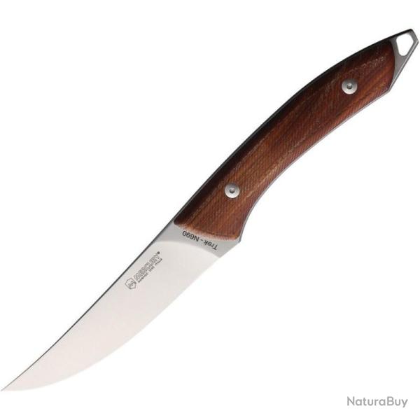 Couteau Fixe Mercury Trek Lame Acier N690 Manche Bois Santos Etui Cuir Italie MER25LSC