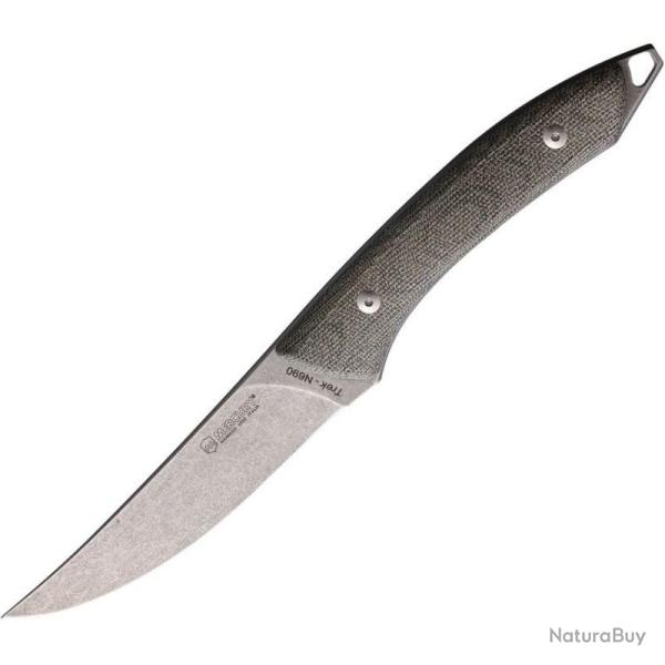 Couteau Fixe Mercury Trek Lame Acier N690 Manche Micarta toile verte Etui Cuir Italie MER25CVC