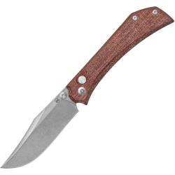 Couteau Mercury Amon Lame Acier Elmax Manche Micarta rouge Bouton Poussoir Italie MER9AMNRBC