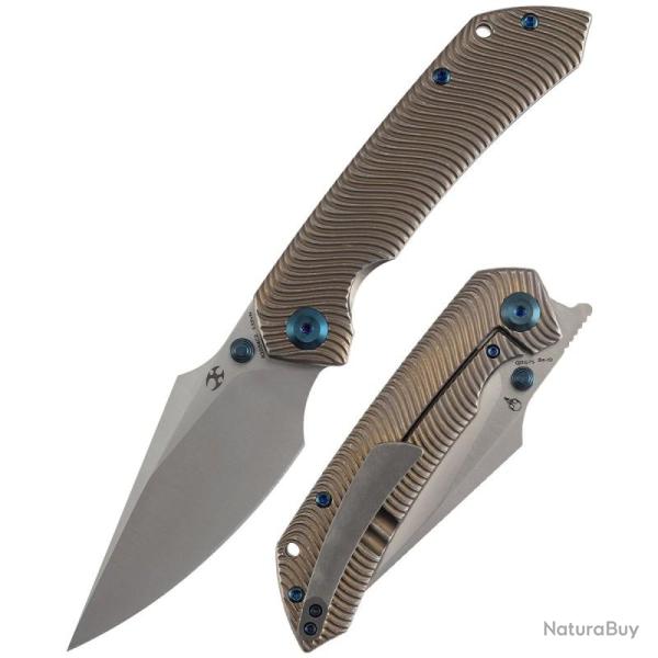 Couteau Kansept Fenrir Lame Acier CPM S35VN Manche Titane Bronze Anodis� Framelock K1034C2