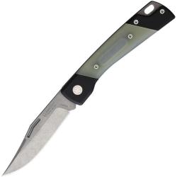 Couteau Mercury Luc Lame Acier Elmax Manche Aluminium Noir Insert G10 Jade Slip Joint Italie