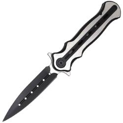 Couteau ElitEdge Lame Acier 8Cr13MoV Spear Point Manche Acier Bi-ton Linerlock A/O EE10B010BS