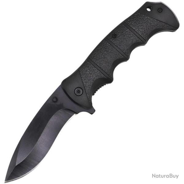 Couteau Pliant ElitEdge Lame Acier Inox Manche Nylon Noir Linerlock A/O EE10924BK