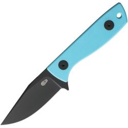 Couteau Auxiliary Manufacturing Runt XL Lame Acier 14C28N Manche G10 Blue &Eacute;tui Kydex AUX012TIF