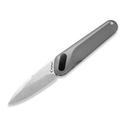 Couteau Pliant KniClad Ginren Lame Acier S35VN Manche Titane Gris Liner Lock KCK0011