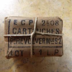 rare paquet papier revolver 8mm neutralis&eacute;es mod 92 8mm92 8 mm dat&eacute; 1908 ww1 r&eacute;emploi ww2 possible
