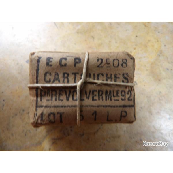 rare paquet papier revolver 8mm neutralis�es mod 92 8mm92 8 mm dat� 1908 ww1 r�emploi ww2 possible