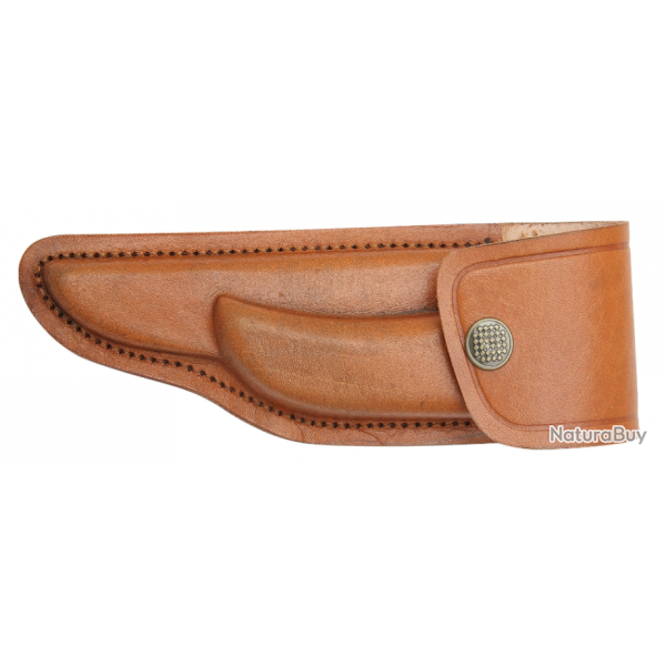 Etui cuir de vachette marron 18 cm pour couteau pliant