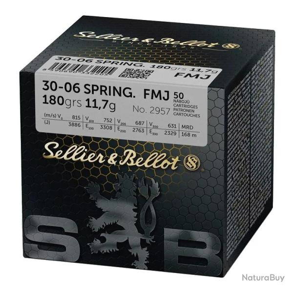 Balles Sellier & Bellot FMJ 30-06 Spring. 180gr x50