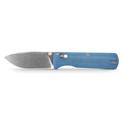 Couteau Pliant Vosteed Vombat Lame Acier 14C28N Manche Micarta Bleu Crossbar Lock VOSA4109