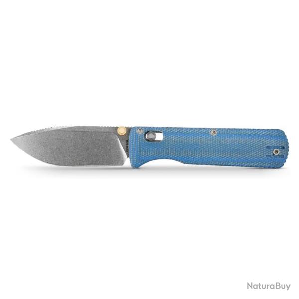 Couteau Pliant Vosteed Vombat Lame Acier 14C28N Manche Micarta Bleu Crossbar Lock VOSA4109
