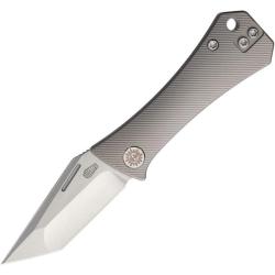 Couteau Auxiliary Coffin Tanto Lame Acier M390 Manche Titane Slip Joint AUX007TNSL
