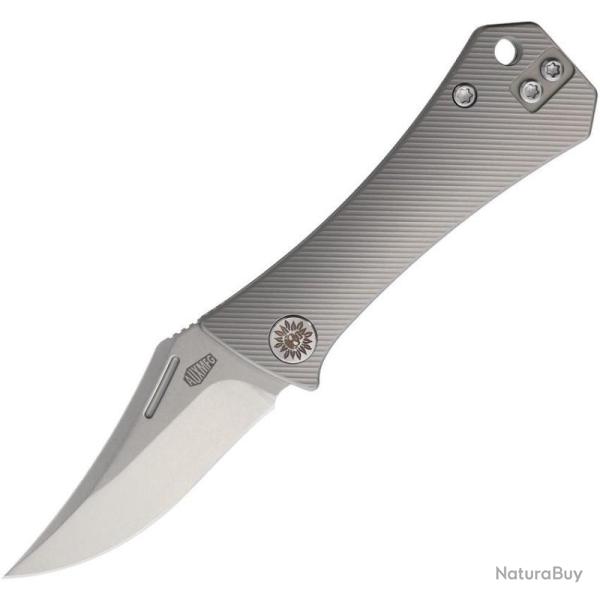 Couteau Auxiliary Pocket Bowie Lame Acier M390 Manche Titane Slip Joint AUX007BWSL