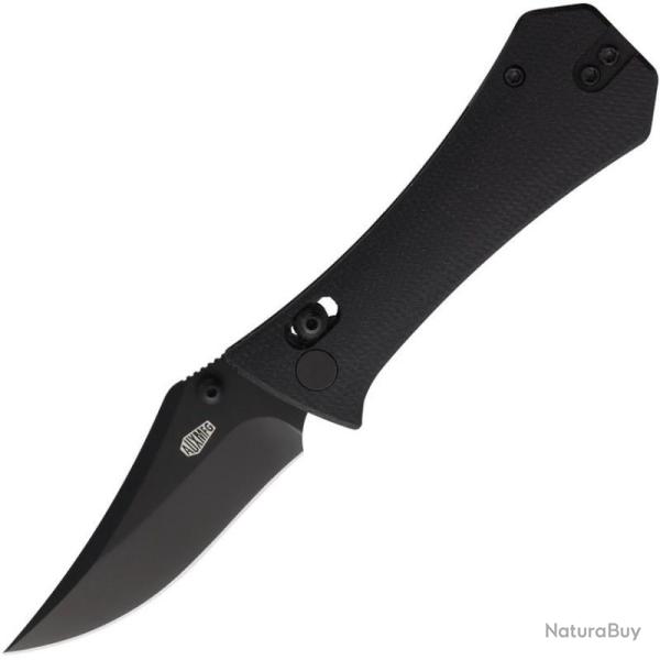 Couteau Auxiliary Pocket Bowie Lame 14C28N Manche Micarta Noir Crossbar Lock AUX004BLK