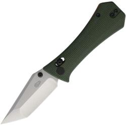 Couteau Auxiliary Coffin Tanto Lame 14C28N Manche Micarta Vert Crossbar Lock AUX005GRN