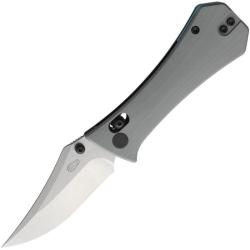 Couteau Auxiliary Pocket Bowie Lame 14C28N Manche G10 Gris Crossbar Lock AUX004GRY