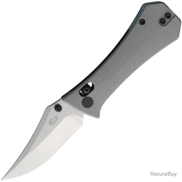 Couteau Auxiliary Pocket Bowie Lame 14C28N Manche G10 Gris Crossbar Lock AUX004GRY
