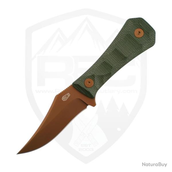 Couteau Auxiliary Deadhead Pocket Bowie Lame 14C28N Manche Micarta Vert �tui Kydex AUX001MGNR