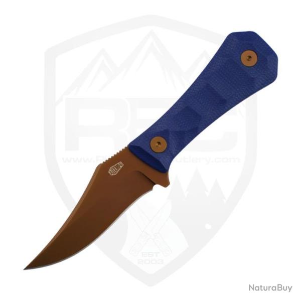 Couteau Auxiliary Deadhead Pocket Bowie Lame 14C28N Manche Micarta Bleu �tui Kydex AUX001BLUR