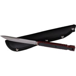 Couteau Rough Rider Spike Lame Acier Titane Manche G10 Noir Rouge Etui Nylon RR1962