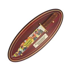 Couteau Rough Rider Hopalong Cassidy Bowie Lame Acier Inox Manche Bois Marron Etui Nylon RR1927