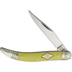 Couteau Rough Rider Toothpick Lame Acier Carbone Manche Synthetique Jaune Slip Joint RR1744