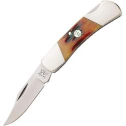 Couteau Bear & Son Lockback Lame Acier 1095 Manche Os Fa&ccedil;on Bois de Cerf Rouge Made In USA BCCRSB26