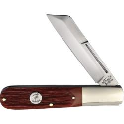 Couteau Bear & Son Barlow Lame Acier 1095 Manche Os Fa&ccedil;on Bois de Cerf Rouge Made In USA BCCRSB180