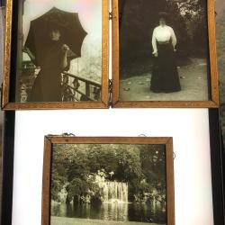 Lot de 3 plaques photographiques anciennes sur verre (positif)fin XIXe d&eacute;but XXe