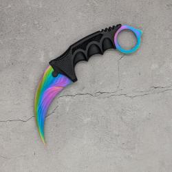 Couteau Karambit Fade CS2 IRL - Lame aff&ucirc;t&eacute;e en acier inox - R&eacute;plique &agrave; l'&eacute;chelle 1:1
